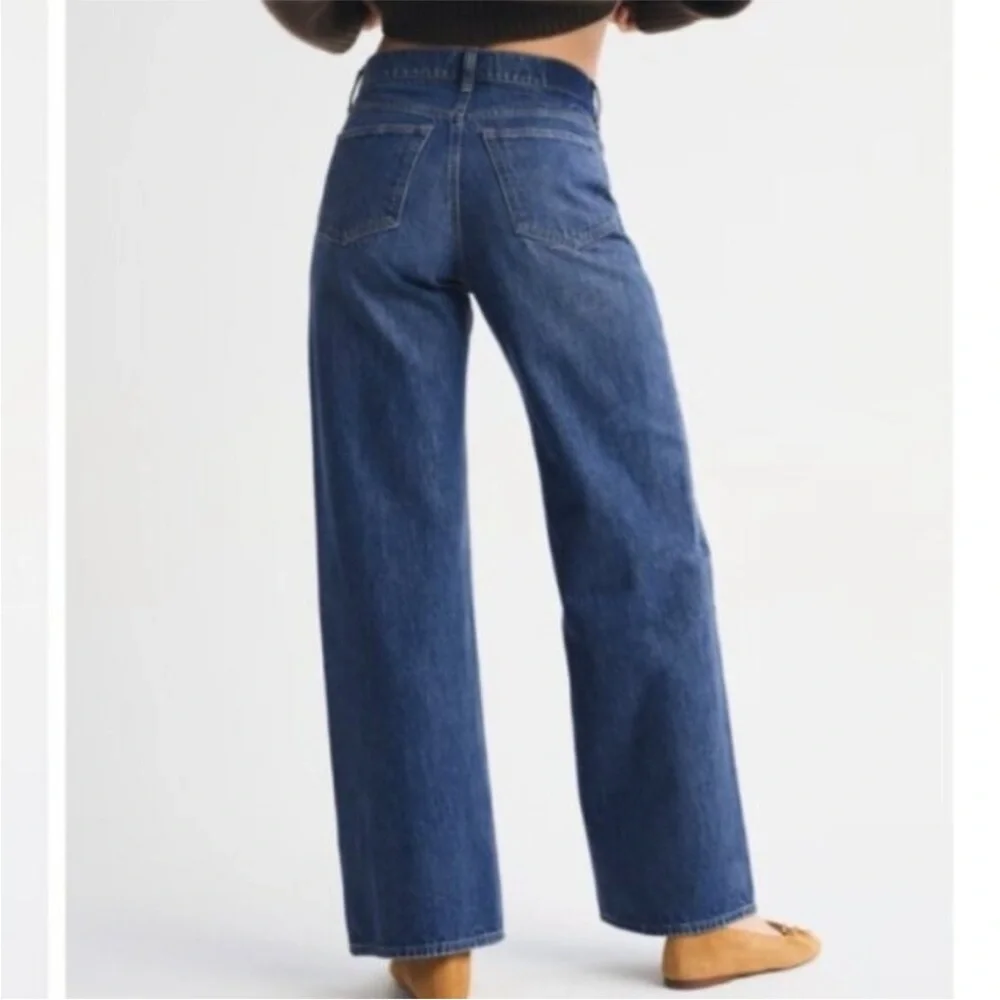 Abercrombie & Fitch The Wide Leg High Rise Jeans Size 27 / 4 Long - Picture 2 of 6